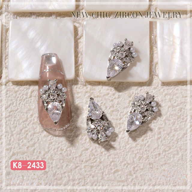 Nail Art Zircon Jewelry Bowknot Pearl Accessories Explosive Flower Color Preserved Decorative Diamond Nail