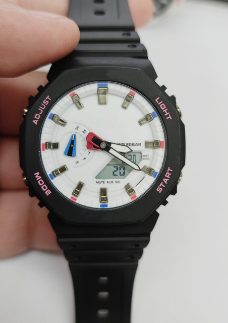 High Quality 2100 LED Dual Display Men Women Sports Wrist Watch Electronic Digital Multifunction Waterproof Couples Watch 02
