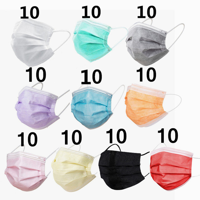 3-layer protective face mask with anti-dust filter for adults disposable