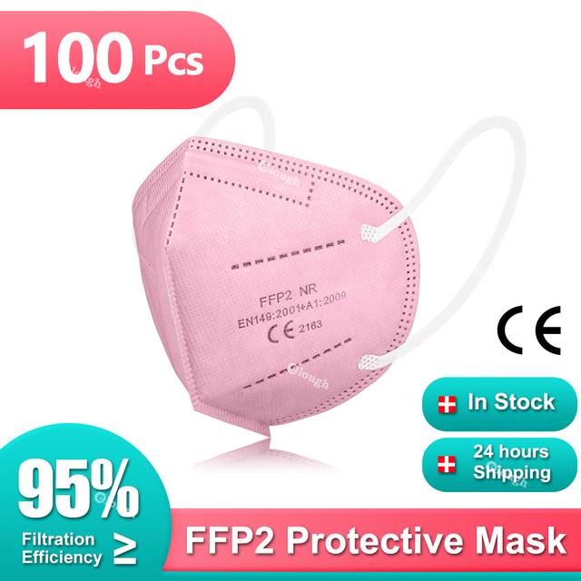 10-200pcs Black White FPP2 Masks 5 Ply Mascarillas FFP2 homology adas quiurgicas Negras KN95 Adult FFPP2 Mask ffp2fan CE Masken