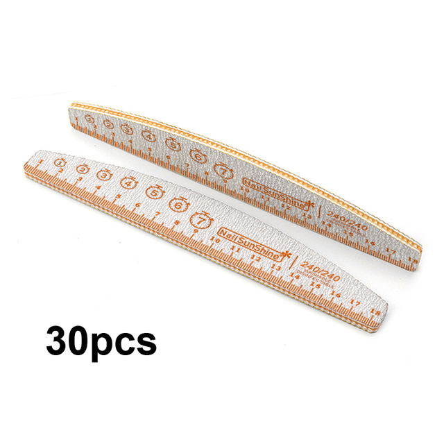 20/30/50/75/84pcs Gray Professional Nail Files 80 100 150 180 240 320 Nail Art Tools Clock Marker Mark Pattern