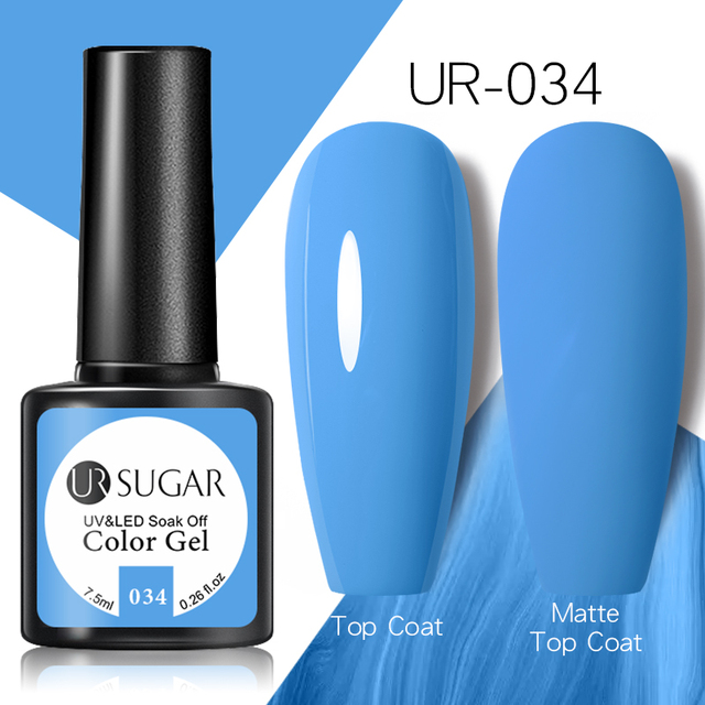 UR SUGAR 7.5ml Spring Cream Colorful Gel Nail Polish Purple Pink Solid Nail Art Semi Permanent Soak Off Gel All For Manicure