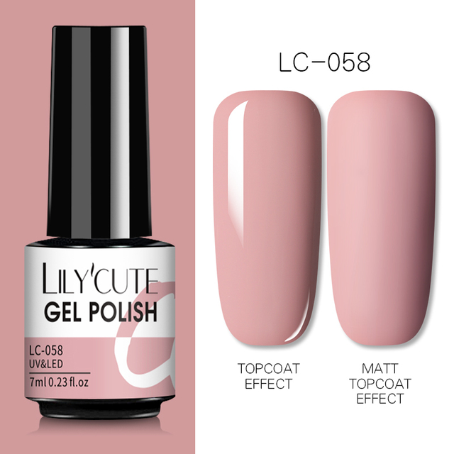 LILYCUTE 7ml UV Nail Gel Polish Autumn Winter Color Semi Permanent Matte Top Coat Necessary Soak Off UV LED Nail Art Gel Varnish