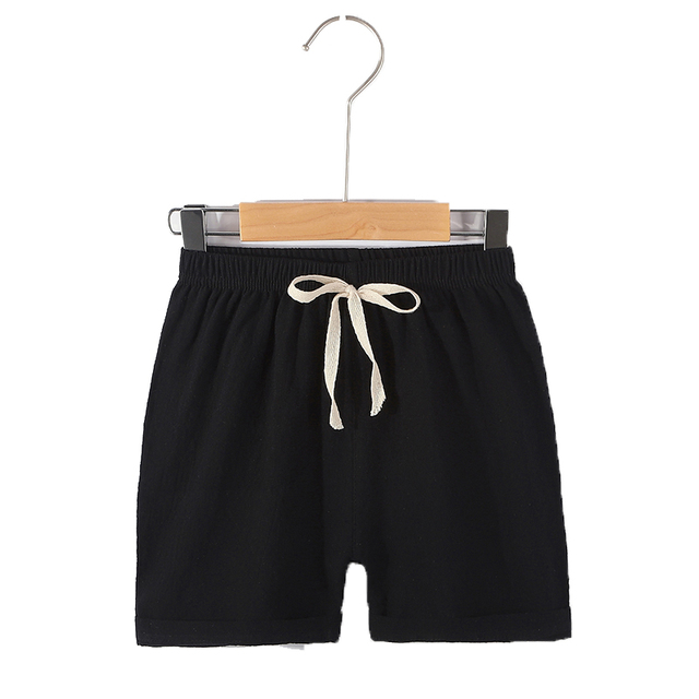 2021 Summer Teen Shorts for Girls Boys Short Pants Cotton Linen Kids Running Shorts Baby Baggy Black Beach Shorts 2 to 12Y