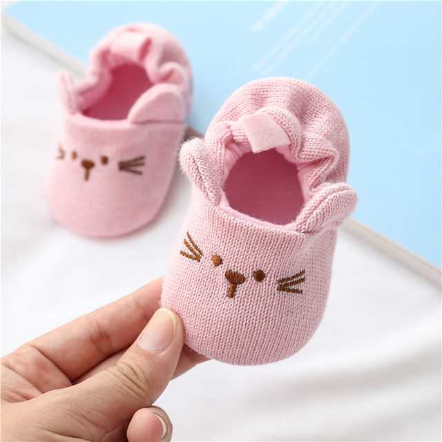 Baby Girl Knitted Boots First Walkers Snow Boots Newborn Baby Autumn Winter Cotton Warm Soft Sole Plush Prewalker 0-18days