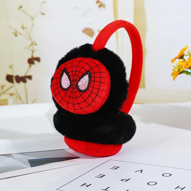 Winter Plush Earmuffs For Baby Boys Girls Cute Cartoon Warm Spider Earmuffs For Kids Over 4 Years Old