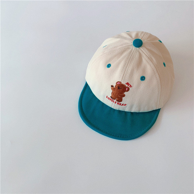 MILANCEL 2022 spring new children's colorful hat boys with embroidered bear short-brimmed hat girls sun hat
