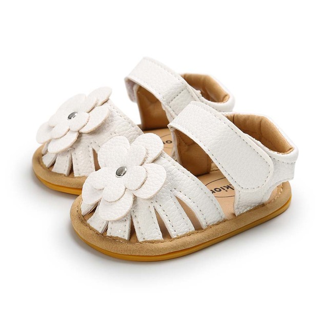 New Infant Baby Shoes Baby Boy Girl Shoes Toddler Flats Summer Sandals Flower Soft Rubber Sole Anti-slip Crib Shoes First Walker