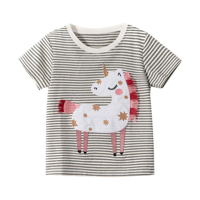 Little maven 2022 Pretty Baby Girls T-shirt Cotton Lovely Rabbit Tops Children Casual Clothes For Baby Toddler Kids