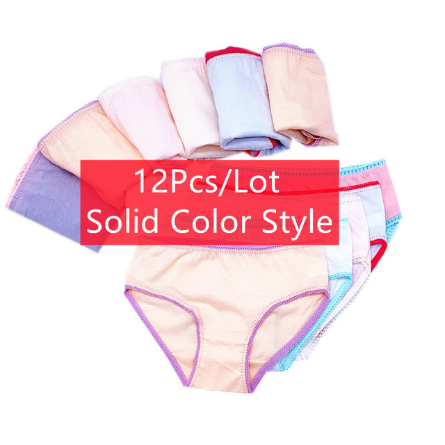 12pcs/lot Baby Girls Underwear Cotton Short Kids Panties Briefs Children Underwear 2-12Y