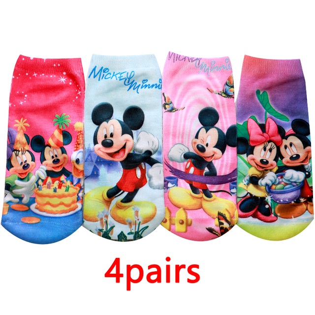 4 Pairs/Bag Kids Socks Children Frozen Socks Spring Cotton Anna Elsa Princess Cartoon Socks for Boy Girls Socks