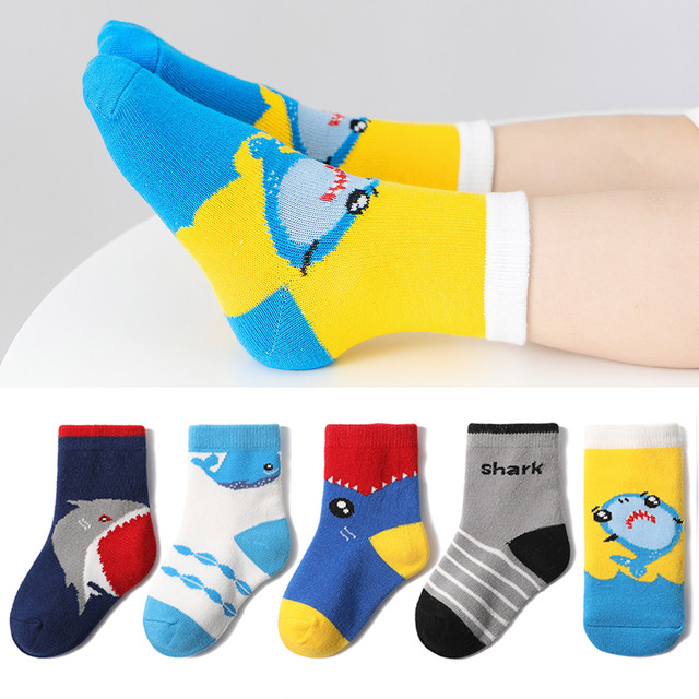 5pairs/lot Baby Socks Autumn Winter Warm Cotton Kids Socks Cute Girls Cartoon Duck Boys Infant Socks Accessories Miaoyoutong