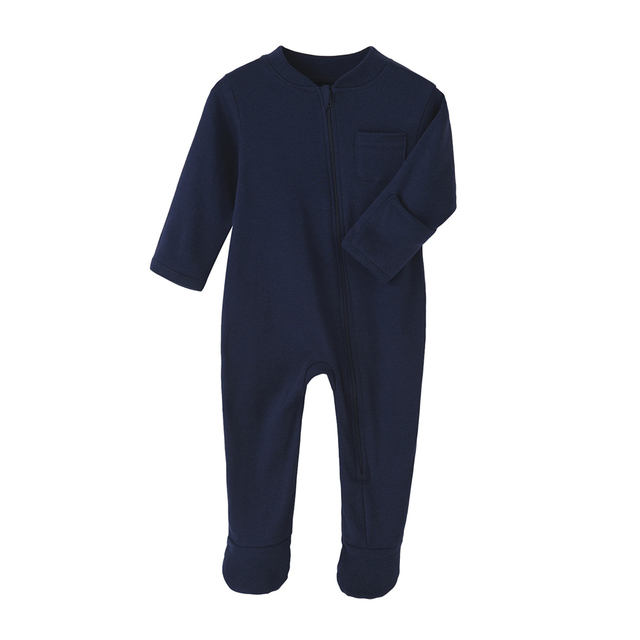 Newborn Baby Clothes 100% Cotton Solid Color Jumpsuit Zipper Baby Bottoms Baby Boys Girls Spring Clothes