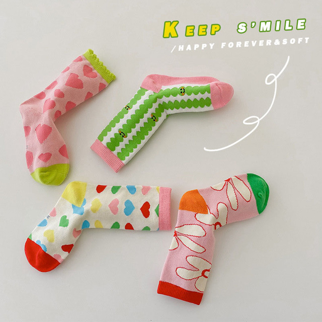 MILANCEL 2022 Spring New Kids Socks Floral Girl Sock Cotton Casual Girls Socks Korean Children Socks