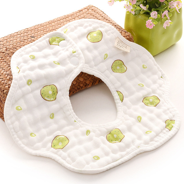 Baby Bibs 360 Degree Rotation 8 Layers Gauze Gauze Baby Kids Bandana Burp Cloth Soft Newborn Infant Saliva Towel Baby Stuff