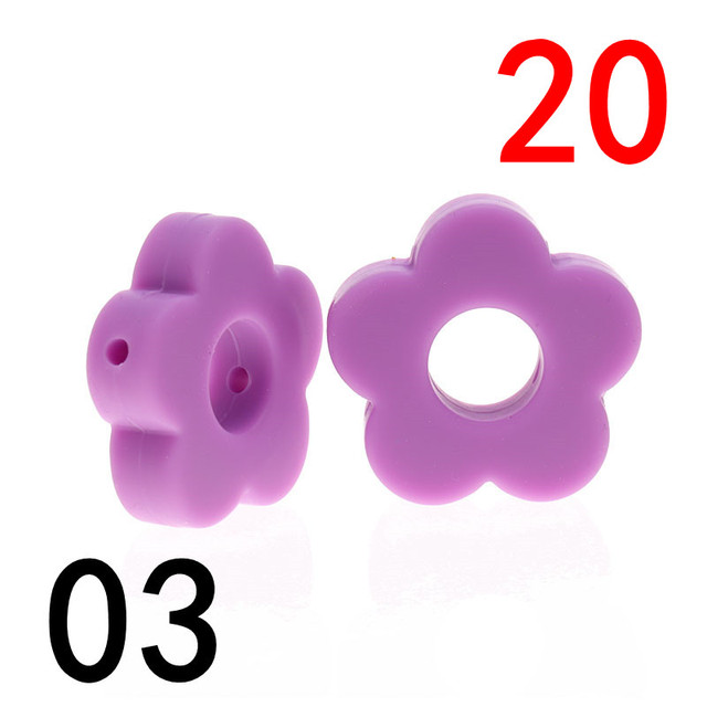 20pcs Baby Flower Beads Silicone Beads Flower Silicone Beads Teething Magic Teether Baby Chew Necklace Chew BPA Free Gift