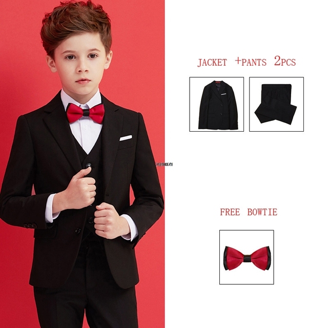 Boys Black 007 Wedding Suit Kids Formal Blazer Clothes Set Gentleman Children's Day Graduation Choir Performance Costume