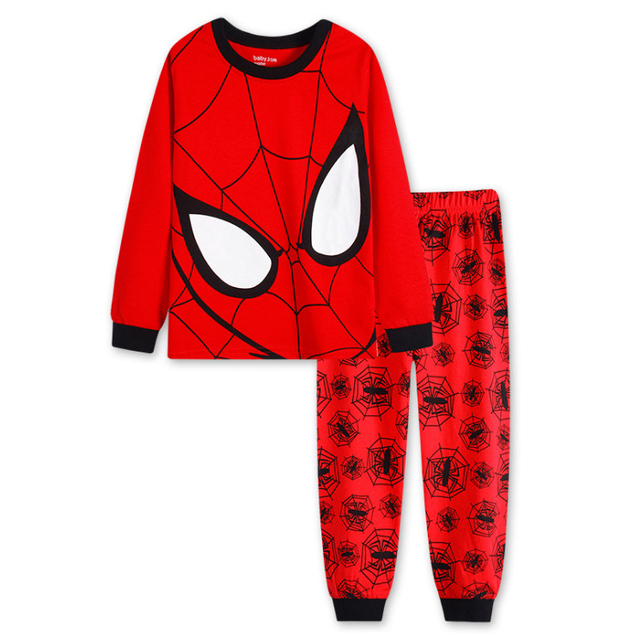 New Spring Autumn Children's Clothing Sets Boys Sleepwear Kids Clothes Spider Pajamas Set Baby Girls Cotton Cartoon Cars Pajamas