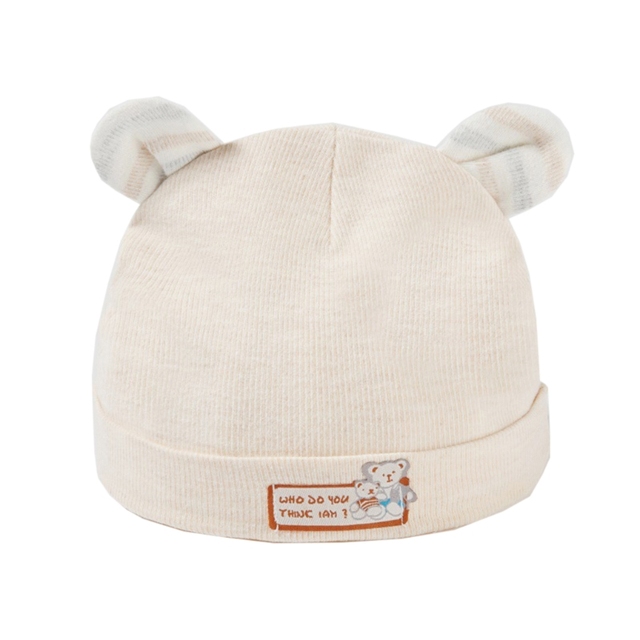 Baby Cotton Hat Cute Bear Ears Boys Girls Cap Newborn Infant Solid Color Cap for Boys Girls Shower Gifts Clothing Accessories