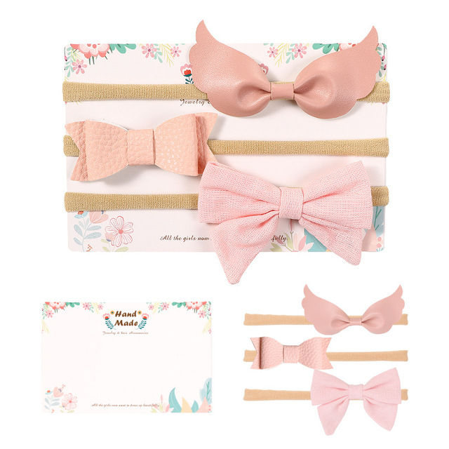 3pcs/lot Cute Bow Baby Headband for Girl Nylon Head Bands Turban Newborn Hair Bands for Kids Baby Hair Accessories