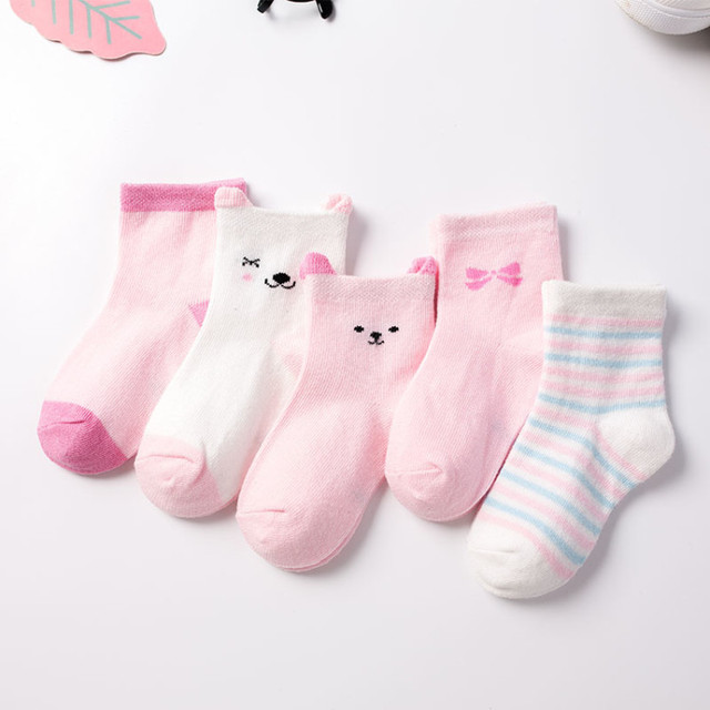 5pairs/lot 2022 Baby Socks for Kids Girls Boy Cotton Stripe Cartoon Animals Summer Baby Knitwear Socks Newborn Baby Clothes