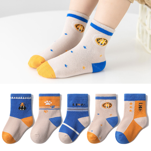 10pcs/lot Baby Boys Winter Socks Cartoon Animail Kids Spring Autumn Cotton Breathable Keep Warm Socks for Children Miaoyoutong