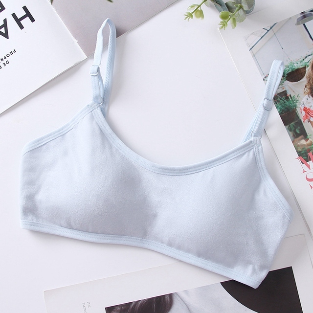 12-18Y Cotton Girls Bra Teenage Underwear Kids Sports Bra Adjustable Bra with Chest Pad Kids Seamless Bralette Puberty Clothes