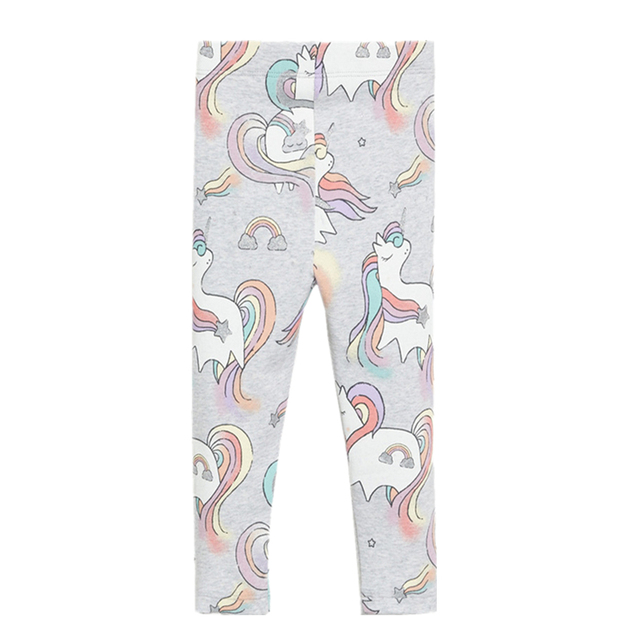 2022 Cotton Unicorn Print Children Leggings Children Leggings Breathable Elastic Trousers Spring Girls 2-8 Years Trousers