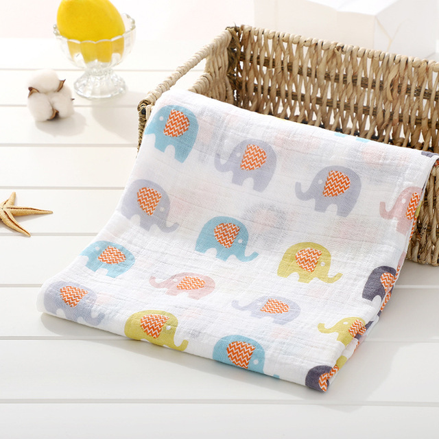 120cm*110cm 2 Layer Muslin Blanket Muslin Bamboo Baby Swaddle Blankets Newborn Baby Muslin Battaniye