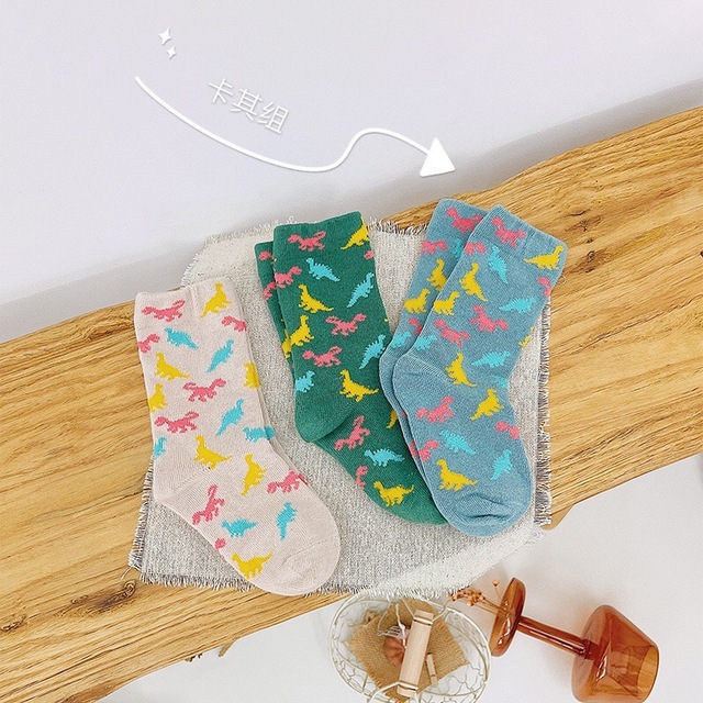 3pairs/lot Baby Kids Kids Boys Girls Socks Cartoon Dinosaur Cotton Breathable Cute Short Socks 2022 Autumn New