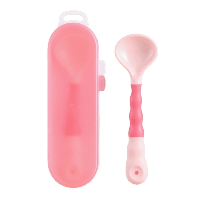 B2EB Baby Bendable Spoon Silicone Toddlers Feeding Training Spoon Tableware BPA Free Self Feeding Learning Spoon for Babies