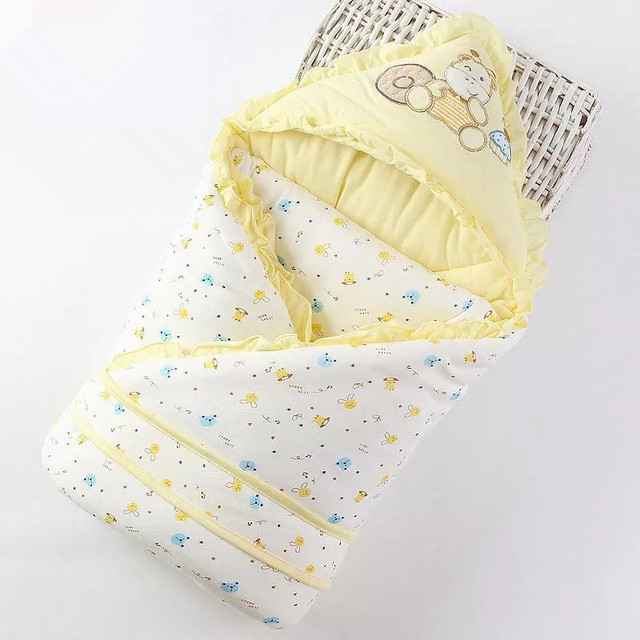 Autumn Winter Baby Sleeping Bag Cotton Envelope Blankets Cartoon Newborn Swaddle Wrap