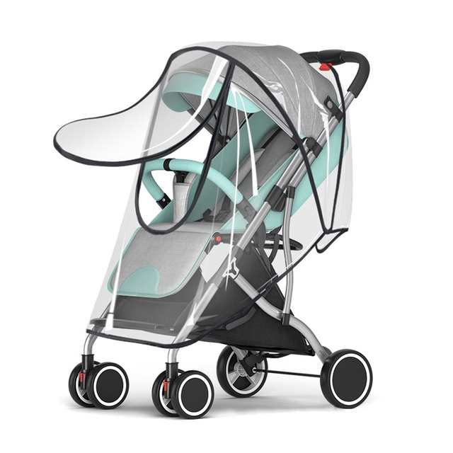 Universal Stroller Rain Cover Wind Transparent Dust Shield Pram Umbrella Raincoat Baby Car Seat Cover Stroller Accessories