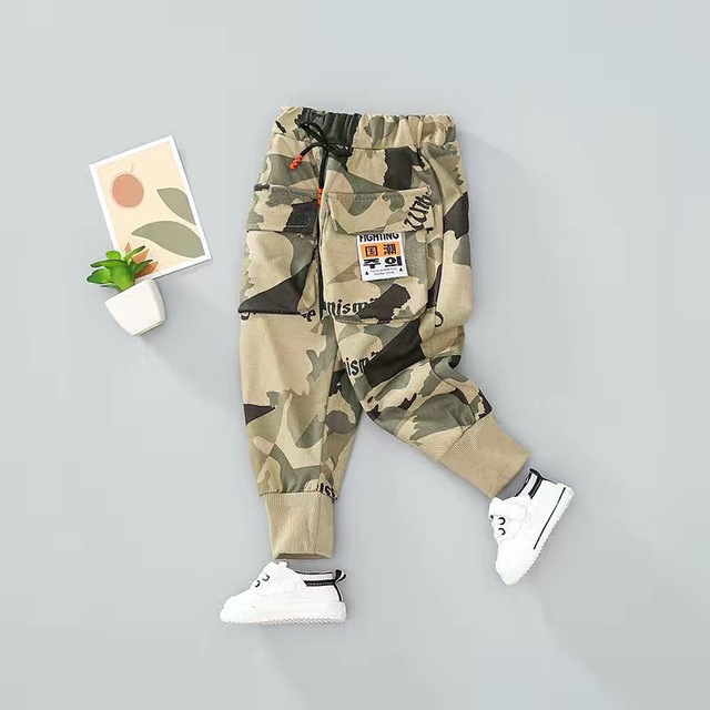 1-7 Years Boys Camouflage Print Pants Fashion Tracksuits With Elastic Belt Kids Fashion Spring-Autumn 2020 New Collection