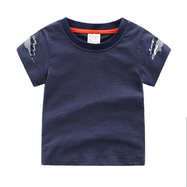 Summer Boys Short Sleeve T-shirt Casual Style Breathable Kids Tops Cotton Boys Clothes Fashion Tops 2-7 Years For Baby