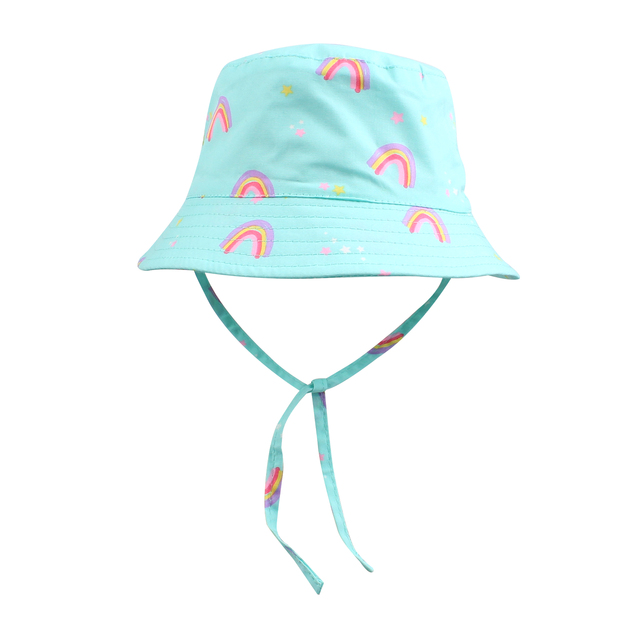 Spring Summer Children's Sunshade Bucket Cap Colorful Big Brimmed Baby Cotton Casual Hat