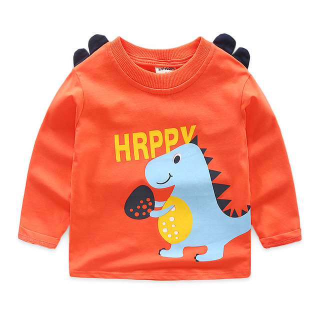 Kids Boys Cartoon T-short Autumn Long Sleeve Primer Tops