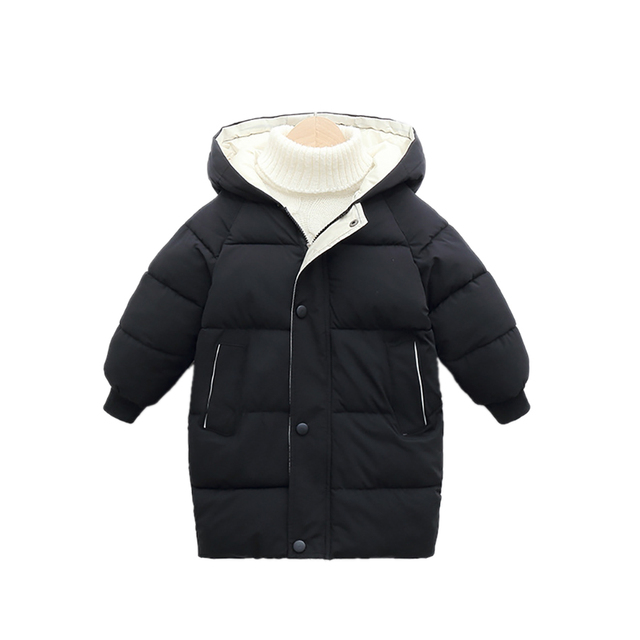 Toddlers Winter Cotton Padded Coat Long Warm Thicken Cotton Padded Long Jacket Toddler Kids Outerwear