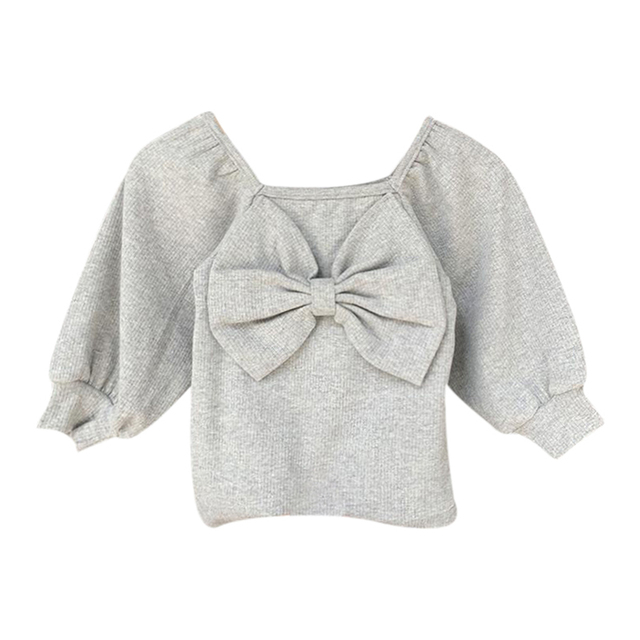 Spring Autumn Kids Girl T-shirt Children Girls Bow Casual Top Sweet Baby Clothes Toddler Long Sleeve Fashion Top