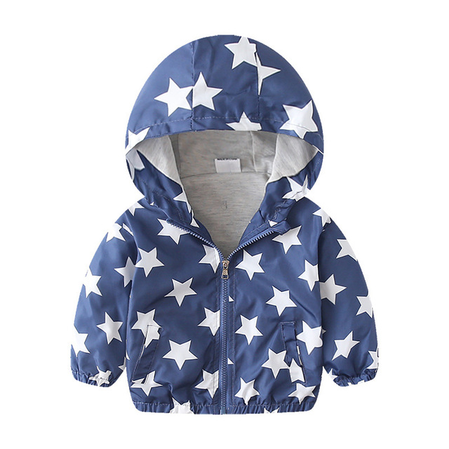 Spring Autumn Kids Clothes Boys Jackets Children Hooded Zipper Windbreaker Toddler Boys Car Dinosaur Waterproof Hoodies for Boys