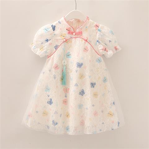 2022 Summer Dresses Chinese Styles Costume for Baby Girls Dress Short Sleeve Children China Style Clothes Little Girl Vestidos