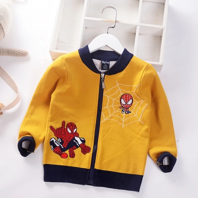 Autumn Little Boys Clothes Lightning McQueen Embroidery Knit Cardigan Sweater Winter Clothes Christmas Fashion Children Tops