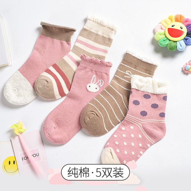 New 2021 5 Pairs Baby Socks Boys Girls Round Socks Fashion Comfortable Cotton Sock Baby Sock Clothes Gift Baby Socks