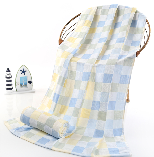 Pure cotton quick-drying gauze bath towel children's water swimming pool to increase bath towel travel hotel bath towel bath towel
