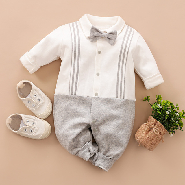 Baby Boy Clothes Baby Jumpsuit Autumn Backpack Long Sleeve Baby Ha Yi Korean Version Gentleman Newborn Crawling Suit Baby Clothes