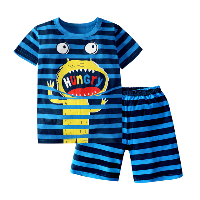 Boys Short Sleeve Cotton Pajamas Sets Dinosaur Boys Sleepwear Sets Teenage Kids Pajamas For Boys 3 4 5 6 7 8 9 10 11 12 Years