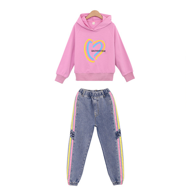 WKPK Girls Clothes Spring Autumn Kids Fashion Tracksuit 4-18 Years Two Pieces Sets T-shirt Pants Comfortable Teenagers Tracksuit