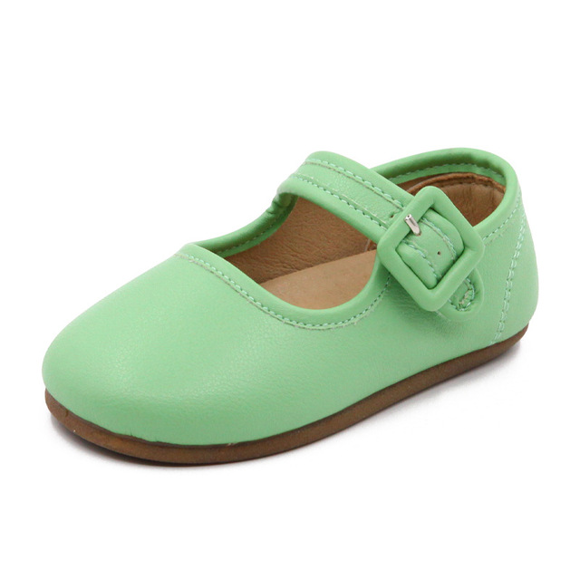 Candy Color Mary Janes 2022 Spring Autumn New Children's Small Leather Shoes Kindergarten Girls Single Flats Casual Shoes