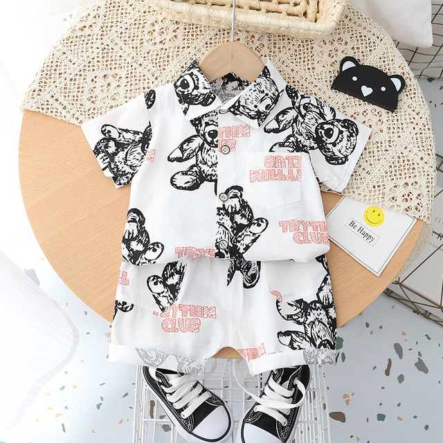New summer baby clothes suit children boys girls fashion cartoon shirt shorts 2pcs/sets baby casual outfit kids tracksuits