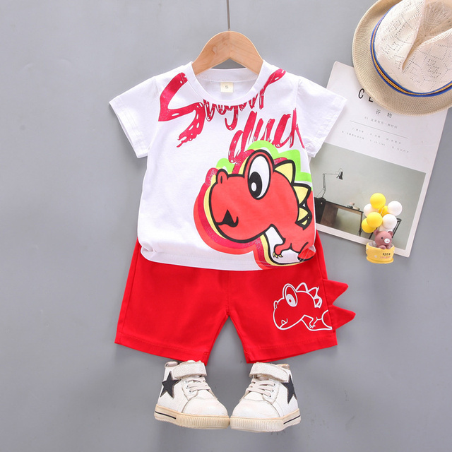 New summer baby boys children's clothing girls cute cartoon cotton T-shirt shorts 2pcs/sets baby casual outfit kids sportswear